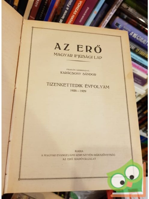 Karácsony Sándor szerk.: Az erő 1928-1929 (12.évfolyam)