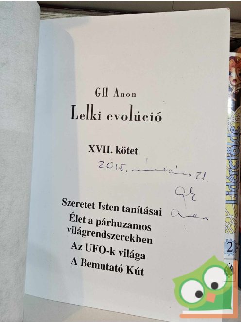 G. H. Anon: Lelki evolúció XVII. kötet (dedikált)