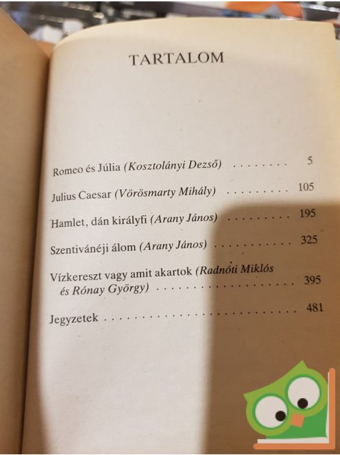 William Shakespeare: Öt dráma 1.